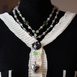Elegant Multi-Color Beaded Necklace With Matching Keychain
